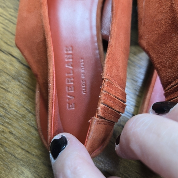 Everlane Red Suede Pointed Toe Slingback Flats - Picture 13 of 13
